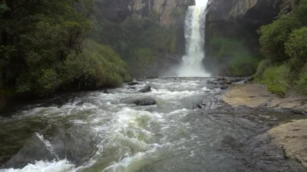 Slow Motion Video Van Waterval Rio Pita Ecuadoriaanse Andes — Stockvideo