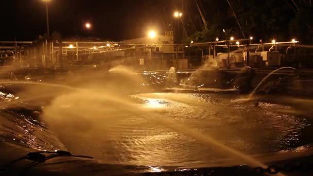 Station Production Pétrole Amazonie Équatorienne Vidéo Nuit — Video