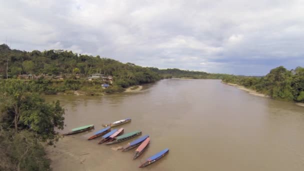 Video Passagierskano Bij Misahualli Dorp Rivier Ecuadoriaans Amazonegebied — Stockvideo