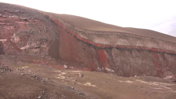 Videó Vörös Rétegekről Cotopaxi Vulkán Lejtőin Ecuadori Andokban — Stock videók