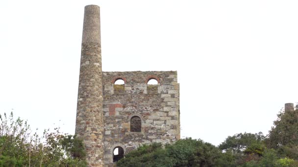 Engine House Wheal Peevor Mine Which Closed 1887 Cornwall Video — Stock Video
