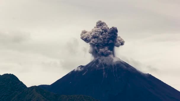 Time Lapse Video Vulkaanuitbarsting Bergen Natuur Lucht — Stockvideo