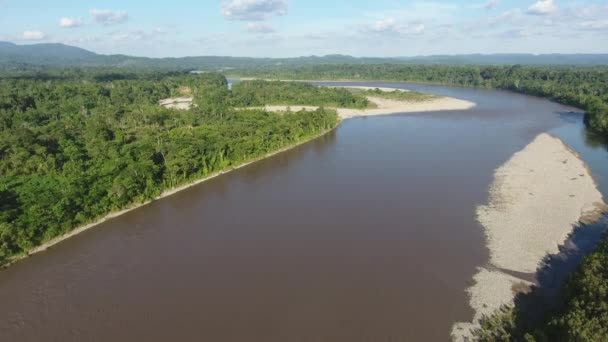 Orman Nehir Üzerine Insansız Hava Aracı Videosu — Stok video