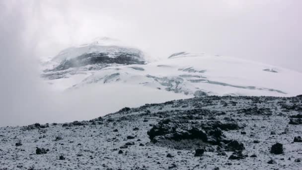 Vidéo Volcan Cotopaxi Recouvert Neige Dans Les Montagnes Andes Équatoriennes — Video