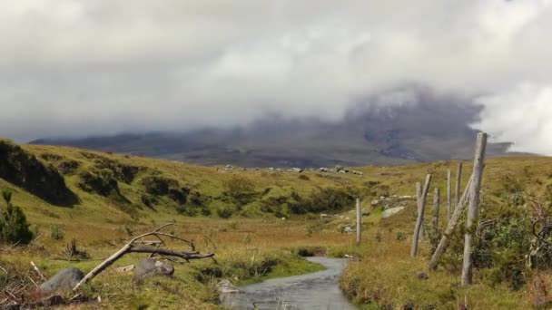 Paisaje Con Río Cordillera Los Andes Ecuatorianos Video Time Lapse — Vídeos de Stock