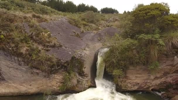 Video Van Land Met Waterval Natuur Landschap — Stockvideo