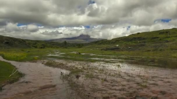 Lapso Tiempo Vídeo Del Paisaje Con Flujo Del Río — Vídeos de Stock