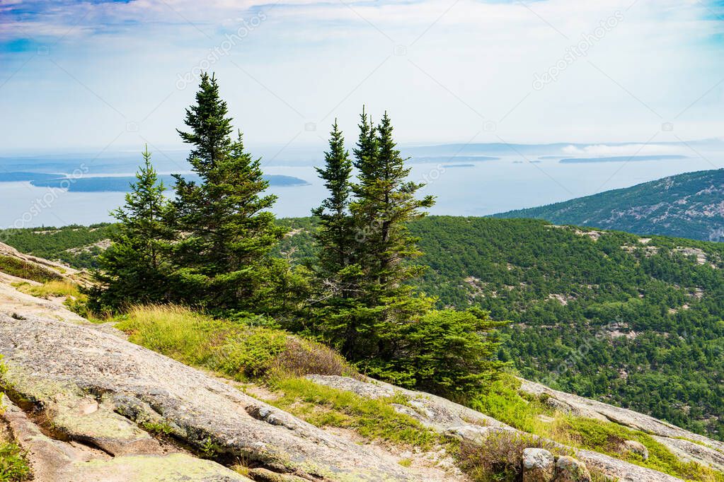 View from top of Cadillac Mountain in Acadia National Park