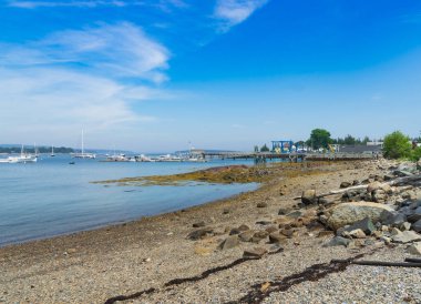 Maine 'in güneybatı limanında güzel bir sahil manzarası