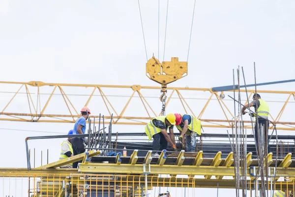 Large Construction Site New Construction Machinery Workers — Stock Photo, Image