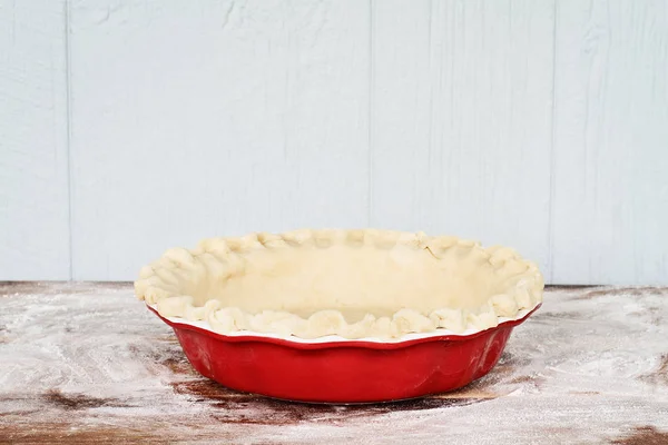 Croûte Tarte Beurre Maison Dans Une Assiette Tarte Avec Bord — Photo