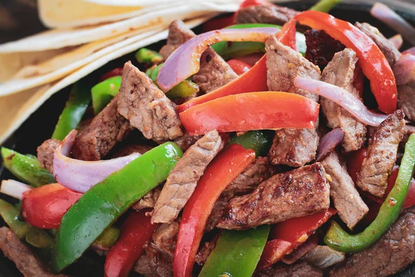 Extrême Gros plan de Beef Steak Fajita Mix — Photo