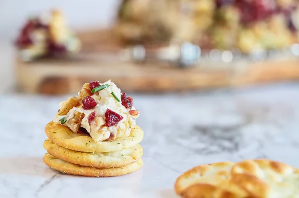 Fresh Homemade Cranberry Cheese Spread Made Cream Cheese White Cheddar — Stock Photo, Image