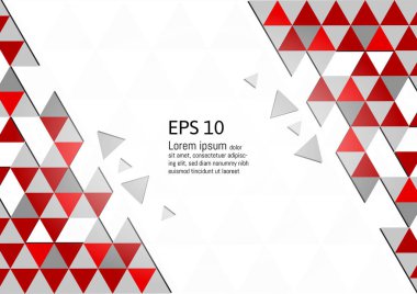 Vektör soyut geometrik kırmızı ve gri arka plan kopya alanı ile modern tasarım eps10