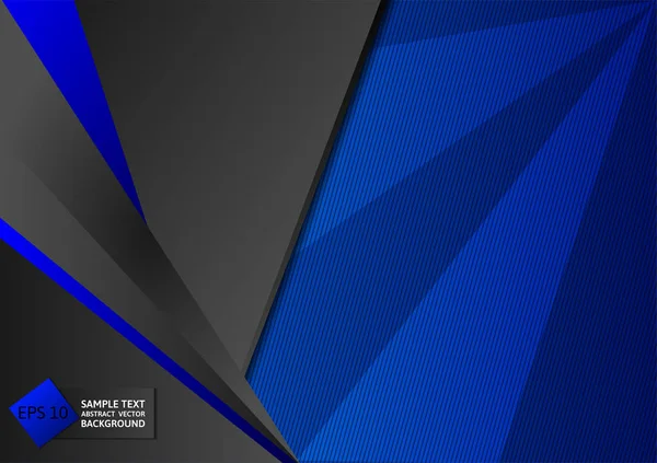 Soyut geometrik mavi ve siyah renk arka plan kopya alanı, vektör çizim ile