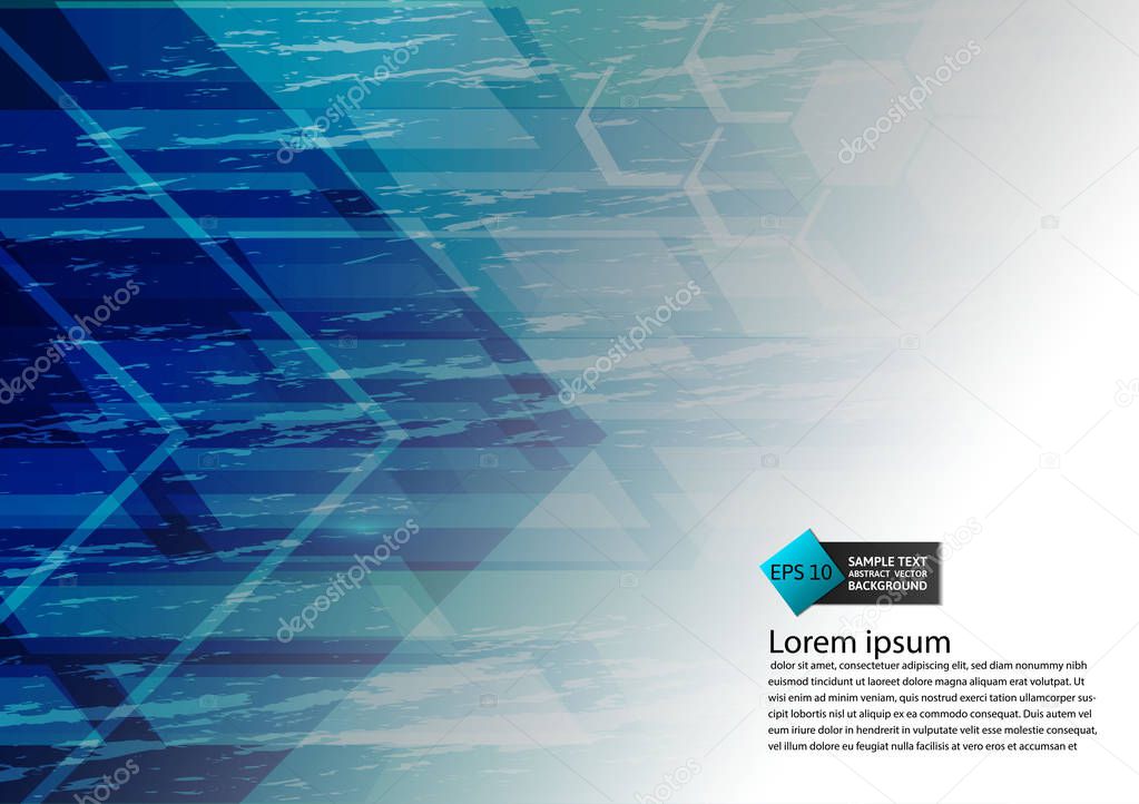 Blue color geometric modern design abstract background with copy space, Vector Illustration