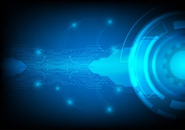 Arka plan dijital teknoloji kavramı mavi renk. Vektör çizim