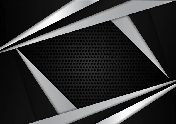 Schwarz Und Grau Farbe Geometrisch Abstrakt Hintergrund Vektor Illustration — Stockvektor