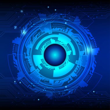 Koyu mavi renk vektör arka plan. Dijital teknoloji arka plan kavramı