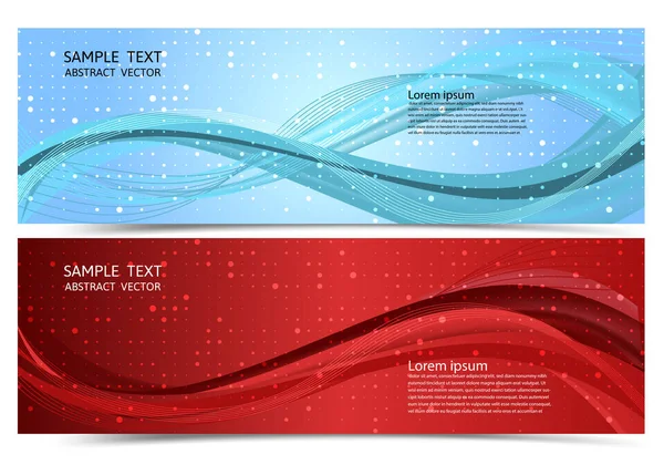 Banner Rote Und Blaue Farbe Geometrische Abstrakte Hintergrund Mit Kopierraum — Stockvektor