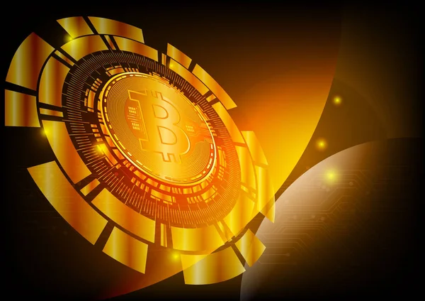 Bitcoin Moneda Digital Fondo Abstracto Para Tecnología Negocios Marketing Línea — Vector de stock