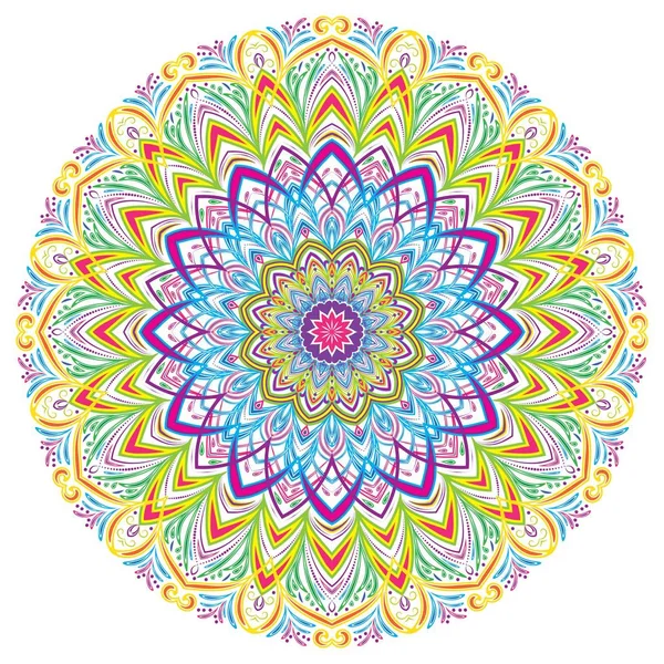 Coloridos Elementos Decorativos Mandala Vintage Ilustración Vectorial — Archivo Imágenes Vectoriales