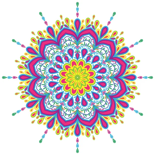 Coloridos Elementos Decorativos Mandala Vintage Ilustración Vectorial — Archivo Imágenes Vectoriales