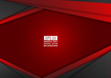 Kırmızı ve siyah geometrik arka plan kopya alanı ile modern tasarım. Vektör çizim