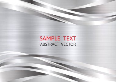 Metalik Gümüş renkli geometrik soyut vektör arka plan kopya alanı, grafik tasarım ile
