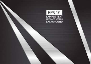 Metalik Gümüş ve siyah mat geometrik arka plan modern tasarım, vektör çizim