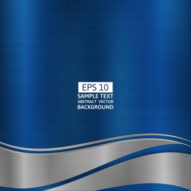 Metalik Gümüş ve mavi geometrik arka plan modern tasarım, vektör çizim