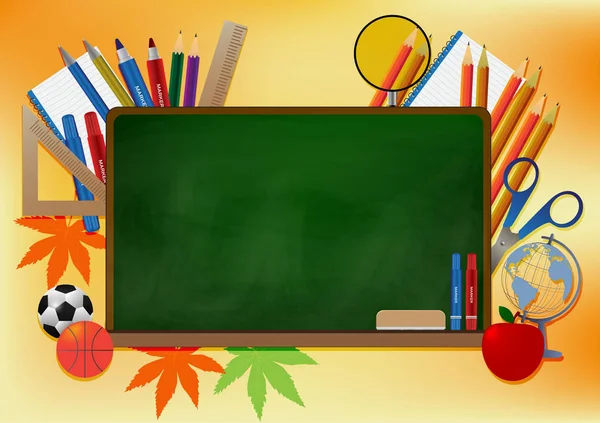 Zurück Zur Schule Banner Hintergrund Vektor Illustration — Stockfoto