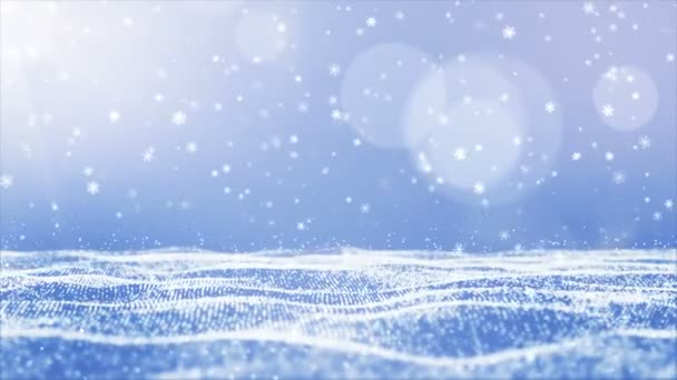 Snowflake Particles Flow Motion Background — Stock Video