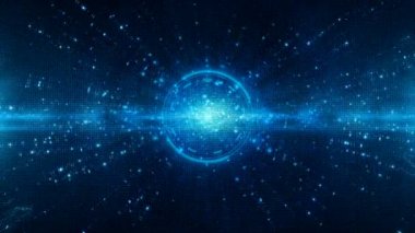 Yüksek teknoloji dijital hareketli grafik arka plan mavi renk soyut