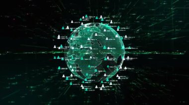 Technology Network internet pazarlama holografik bilgi ve Nasa tarafından sağlanan Earth görüntü için