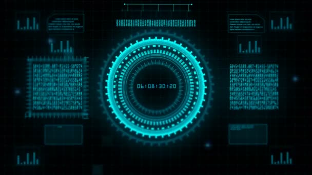 高科技 Hud 数字显示全息背景 — 图库视频影像