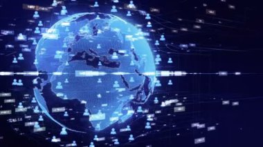 Technology Network internet pazarlama holografik bilgi ve Nasa tarafından sağlanan Earth görüntü için