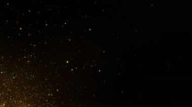 Arka plan dijital altın parçacıkları ve bokeh hareket soyut