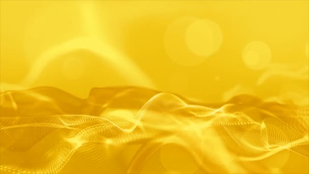 Digitale Goud Kleur Deeltjes Bokeh Motion Abstract Achtergrond — Stockvideo