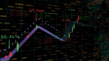 Tablo ve çubuk grafik hisse senedi grafiği Döviz Piyasası Endeksi animasyon arka plan
