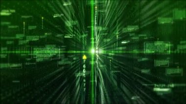 Dijital matris parçacıklar ve ışık arka plan. Hareket grafikleri teknoloji kavramı