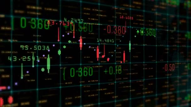 Tabel Staafdiagram Van Voorraadgrafiek Uitwisseling Markt Indices Animatie Achtergrond — Stockvideo