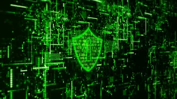 Tech Cyfrowy Cyber Security Wyświetlacz Holograficzny Informacje Streszczenie Tło — Wideo stockowe