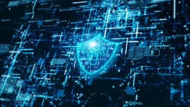 Yüksek teknoloji dijital siber güvenlik ekran sanal bilgi arka plan