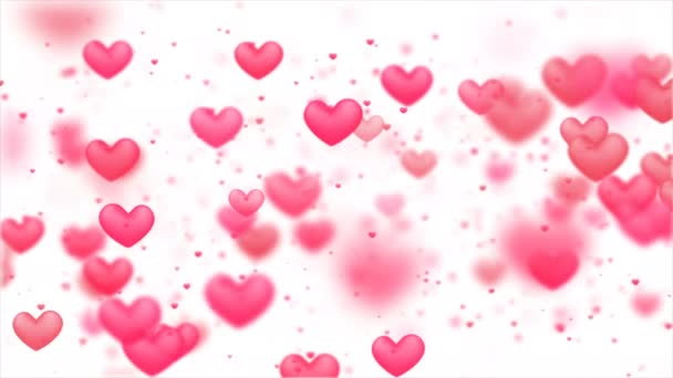 Fond de valentines, forme et particules de coeurs abstraits volants 