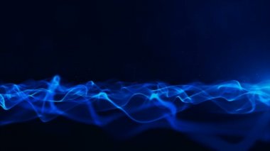 Soyut Mavi renk dijital parçacıklar Wave arka plan