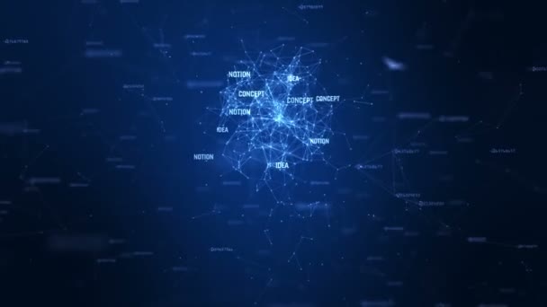 世界数字概念中具有灯数字蓝色背景创意的网络技术网络 — 图库视频影像