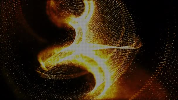 抽象金黄色数字粒子流动运动背景 — 图库视频影像