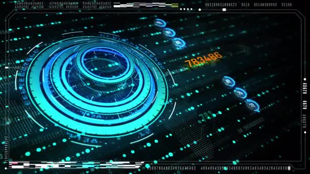 Tech Motion Grafik Futuristische Benutzeroberfläche Head Bildschirm Mit Digitalen Daten — Stockvideo