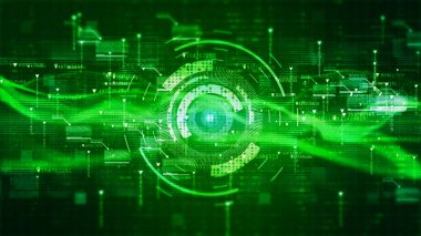 Hi-Tech Hud dijital ekran holografik arka plan. Hareket grafiği